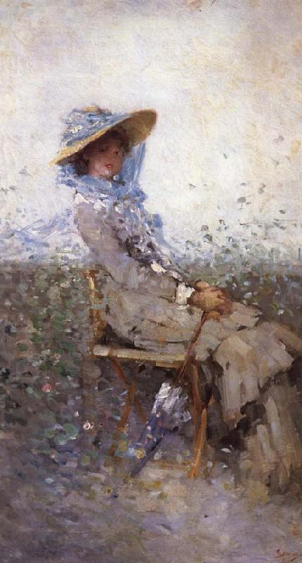 Nicolae Grigorescu Woman in the Garden oil painting picture